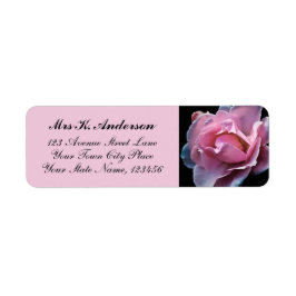 Roze Zwarte Roos Foto Persoonlijke Briefpapier Naa Etiket