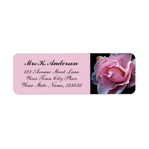 Roze Zwarte Roos Foto Persoonlijke Briefpapier Naa Etiket