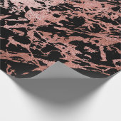 Roze zwarte roze goudkleurige zwarte vlekvormig me cadeaupapier (Hoek)