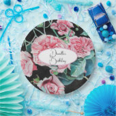 Roze zwarte Rozen Florence Bord van papier (Feest)
