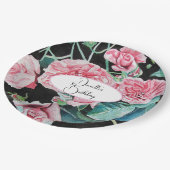 Roze zwarte Rozen Florence Bord van papier (Gekanteld)