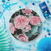 Roze zwarte Rozen Florence Bord van papier (Feest)