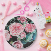 Roze zwarte Rozen Florence Bord van papier (Feest)