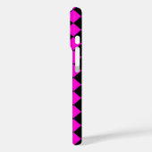 Roze Zwarte Ruitjes Diamant Patroon Case-Mate iPhone Case (Achterkant / Links)