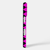 Roze Zwarte Ruitjes Diamant Patroon Case-Mate iPhone Case (Achterkant / Rechts)