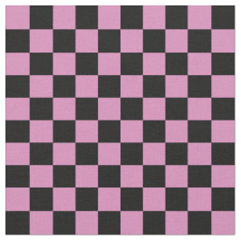 Roze & Zwarte Schaakbordpatroon Stof