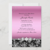 Roze Zwarte Schoen & Sneeuwvlok Meisje Baby Shower Kaart (Achterkant)