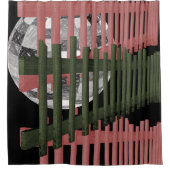 Roze zwarte schoengordijnhek douchegordijn (Voorkant)