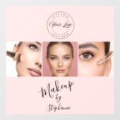 Roze Zwarte Script Je Logo 3 Foto Make-up Raamsticker (Vel)