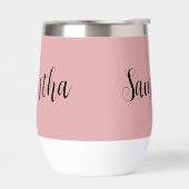 Roze Zwarte Script Monogramme Verlovingsfeestje (Links)