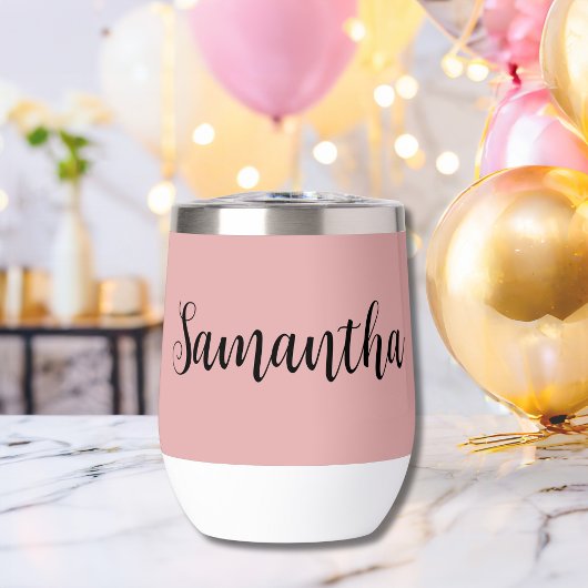 Roze Zwarte Script Monogramme Verlovingsfeestje