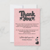Roze Zwarte Script Typografie Bruidsdouche Bedankkaart (Voorkant)