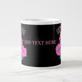 Roze & Zwarte Silhouet Moeder Moeder Van De Bruide Grote Koffiekop (Voorkant)