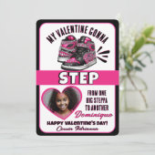 Roze/Zwarte Sneaker Foto Klaslokaal Valentijnskaar Feestdagenkaart (Staand voorkant)