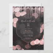 Roze zwarte sparkle licht mystisch Verloving Kaart (Voorkant)