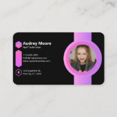 Roze & Zwarte Spijker Technicus Visitekaartje (Voorkant)