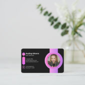 Roze & Zwarte Spijker Technicus Visitekaartje (Staand voorkant)