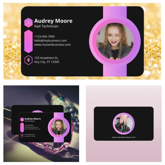 Roze & Zwarte Spijker Technicus Visitekaartje