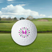 Roze zwarte sterren Monogram Golfballen