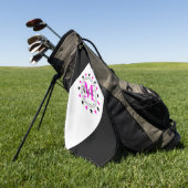 Roze zwarte sterren Monogram Golfhanddoek (Groen)