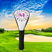 Roze zwarte sterren Monogram Golfheadcover