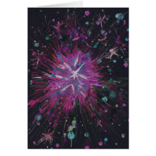 Roze Zwarte Steruitbarsting Abstracte Kunst Acryls