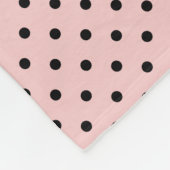 Roze zwarte stip fleece deken (Hoek)