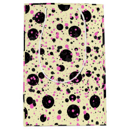Roze & Zwarte Stip Glam Patroon Medium Cadeauzakje