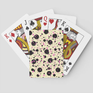 Roze & Zwarte Stip Glam Patroon Pokerkaarten