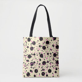 Roze & Zwarte Stip Glam Patroon Tote Bag