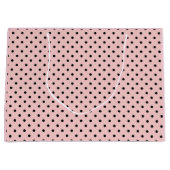 Roze zwarte stip groot cadeauzakje (Voorkant)