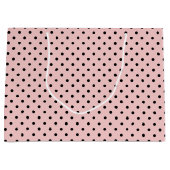 Roze zwarte stip groot cadeauzakje (Voorkant)