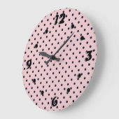 Roze zwarte stip grote klok (Hoek)