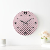 Roze zwarte stip grote klok (Huis)