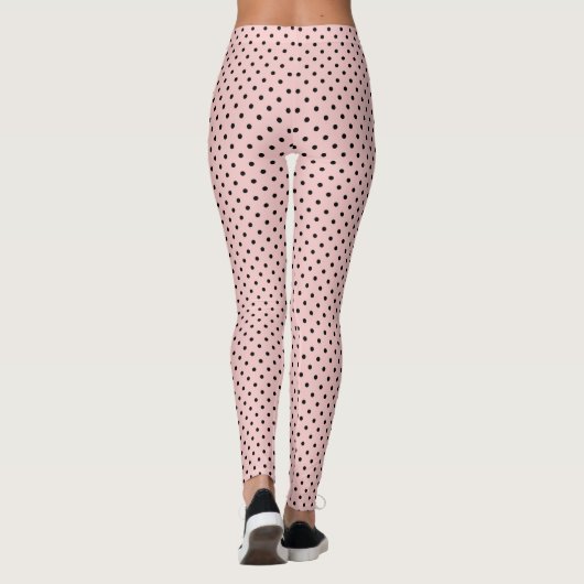 Roze zwarte stip leggings (Achterkant)
