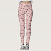 Roze zwarte stip leggings (Voorkant)