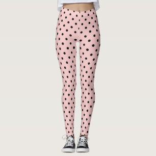 Roze zwarte stip leggings