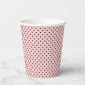 Roze zwarte stip papieren bekers (Achterkant)