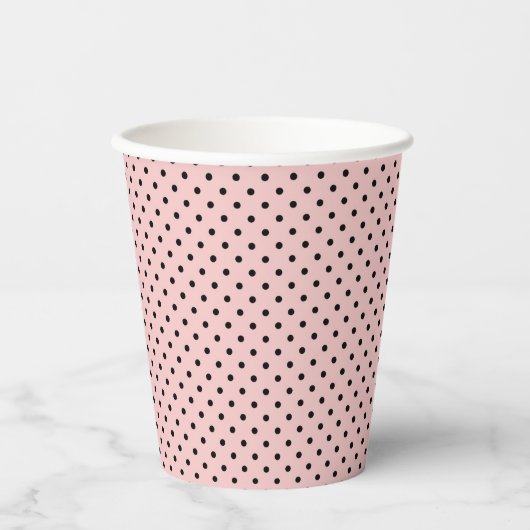 Roze zwarte stip papieren bekers (Voorkant)