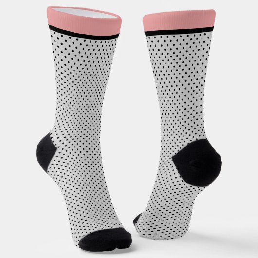 Roze zwarte stip sokken (Gebogen)