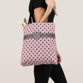 Roze zwarte stip tote bag (Dichtbij)