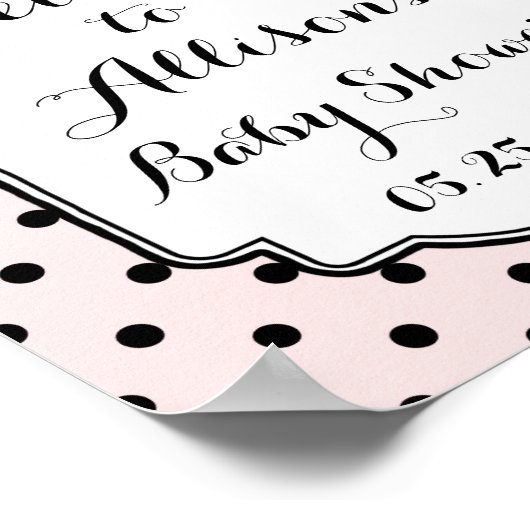 Roze zwarte Stippen Aangepast Welkomstteken Poster (Hoek)