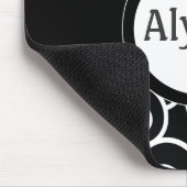 Roze zwarte Stippen Gepersonaliseerde Mousepad Muismat (Hoek)