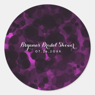 Roze & Zwarte Stippen Modern Chique Feest Cadeautj Ronde Sticker