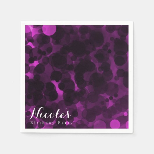 Roze & Zwarte Stippen Moderne Chic Feest Custom Ch Servetten (Voorkant)