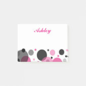 Roze Zwarte Stippen Post-it® Notes (Voorkant)
