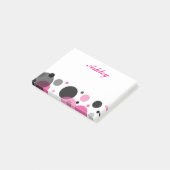 Roze Zwarte Stippen Post-it® Notes (Schuin)