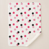 Roze & Zwarte Stippen Sherpa Deken (Voorkant)