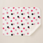 Roze & Zwarte Stippen Sherpa Deken (Voorkant (horizontaal))