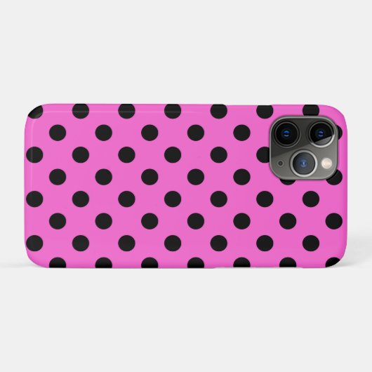 Roze & Zwarte Stippen Stip Case-Mate iPhone Case (Achterkant (horizontaal))